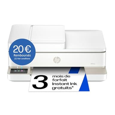 HP Envy 6520e, 714N9B, Imprimante Multifonction Jet d'encre A4, Couleur, Recto Verso Automatique, Jusqu'à 10 ppm, Wi-FI, Chargeur Automatique, Fax, 3 Mois de Forfait Instant Ink Gratuit, Portobello