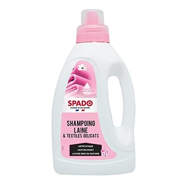 SPADO - Shampooing laine & textiles délicats - Lavage main ou machine - Antistatique - Anti feutrant - Protection & douceur - 750 ML - Fabriqué en France