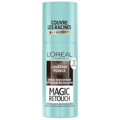 L’ORÉAL PARIS - Spray Instantané Correcteur de Racines & Cheveux Blancs - Hommes & Femmes - Magic Retouch - Châtain Foncé - 75ml