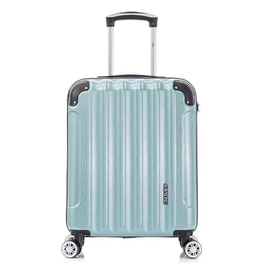 RAYKONG Valise Cabine 55x40x20cm (44L) Polycarbonate - avec Protection dans Les Coins - Serrure integrée - 20 Pouces - (RK04|Menthe)