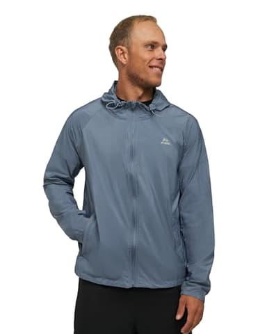 DANISH ENDURANCE Veste Coupe-Vent Homme, Léger & Respirant, Poches Fermées, Capuche Ajustable, Bleu, XL