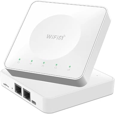 Router 4G WiFi 6 Portable,Ports Gigabit,WPA3,Double Bande,Mobile Hotspot,Carte SIM UE,USB-C,32 Appareils,pour Voyage et Maison