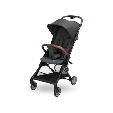 Bebeconfort Zephir, poussette bébé compacte, 0 à 4 ans (22 kg max.), poussette de voyage légère (5.6 kg), autorisée en bagage cabine, siège inclinable et position allongée, panier, Mineral Graphite
