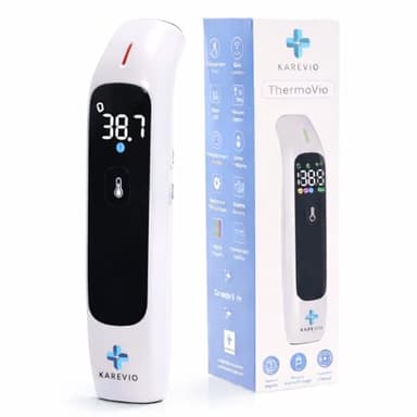 Karevio Thermomètre Frontal Bébé, Enfant & Adulte – Thermomètre Médical Infrarouge Sans Contact, Précis et Rapide 3 modes selon âge – Accessoire Bébé Naissance Indispensable – Marque Française