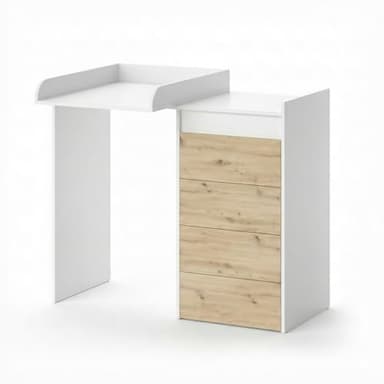 Vicco Armoire Machine à Laver Alf, Blanc, 116x98cm avec 4 tiroirs, pour Un Rangement Peu encombrant au-Dessus de la Machine à Laver