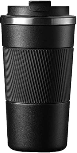 Miruchertter Tasse à café de voiture, Tasse de Voyage 510 ml,termosse cafe chaud, mug Isotherme thermique avec couvercle anti-fuite,Acier Inoxydable pour café Chaud et Froid Lait et thé，noir