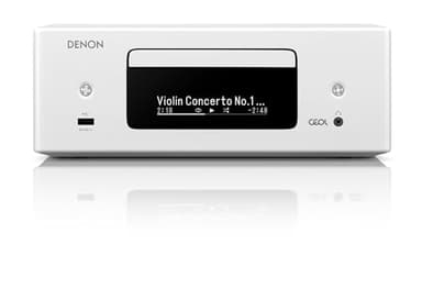 Denon RCD-N12DAB Système compact, amplificateur HiFi, lecteur CD, radio Internet, streaming de musique, HEOS Multiroom, Bluetooth et WiFi, AirPlay 2, compatible Alexa, 2 entrées TV optiques, radio