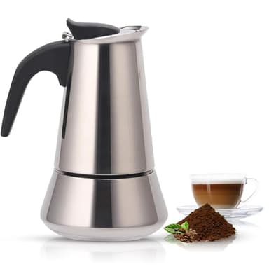 CUPERINOX Cafetière à Induction Italienne 10 Tasses | à Expresso à Induction pour plaques de Cuisson gaz et céramique | pour Le café Expresso | Acier Inoxydable | va au Lave-Vaisselle