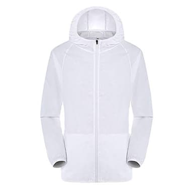 Veste de Pluie Running Travail Camouflage Hiver de Randonnée Blanc Impermeable Coupe Vent Homme Imperméable Coupe Vent Running Homme a Capuche Marque Vetement Pluie Velo Veste Blanc L