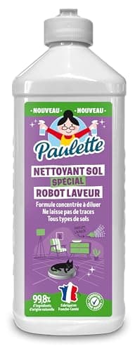 Paulette - Nettoyant Sol Spécial Robot Laveur - Parfums Lavande - Certifié Ecocert - Fabriqué en France - 500 mL