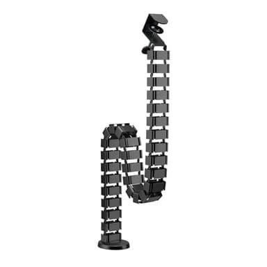 Mimoke Serre-câbles de montage pour bureaux réglables en hauteur - Gaine de câble flexible - Longueur : 1347 mm - Gestion des câbles carrée - Fixation par serrage fine - Noir, MMK-CC10