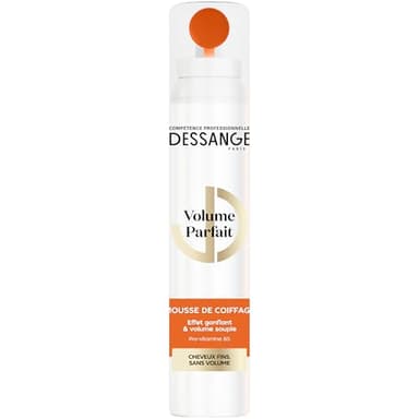 Dessange Volume parfait, mousse de coiffage pour un effet gonflant, tenue longue durée, cheveux fins, sans volume - La bombe de 200ml