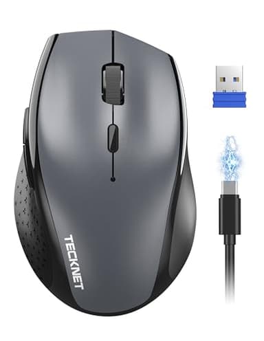 TECKNET Pro Souris sans Fil, Souris sans Fil Rechargeable Silencieuse, 6400 DPI Réglable Optique Souris Ergonomique pour Ordinateurs Portables, Mac, PC, Windows