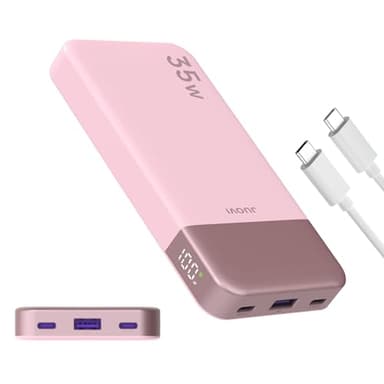 JUOVI Batterie Externe Charge Rapide 35w Batterie Externe USB c Batterie 10000mAh avec PD 3.0 & QC 4.0, USB C Power Bank pour iPhone 16 15 14 Series, Samsung, Tablet, Switch, et Autres