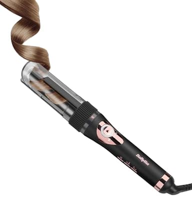 BaByliss Boucleur automatique Curl Secret Lite - Boucles rapides et sans effort, 5 réglages de température jusqu'à 210° - Noir & Rose gold, C1031E