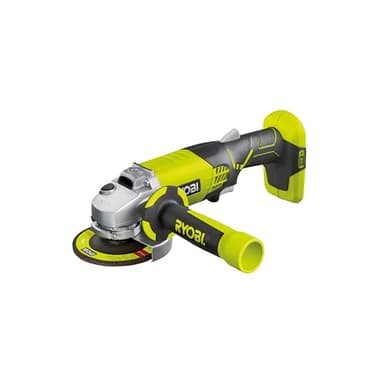 RYOBI - Meuleuse d'Angle Électrique Sans Fil 18V ONE+ Ø115mm - Utilisations sur Métal, Pierre, Parpaing, Ciment et Marbre - Bonne Autonomie - Livrée avec Accessoires - R18AG-0