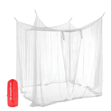 Moustiquaire de lit Hillylolly pour extérieur, moustiquaire pour lit double carré, moustiquaire pour lit 2 places, canopes, piscines, terrasses et jardins, 200 x 200 x 220 cm