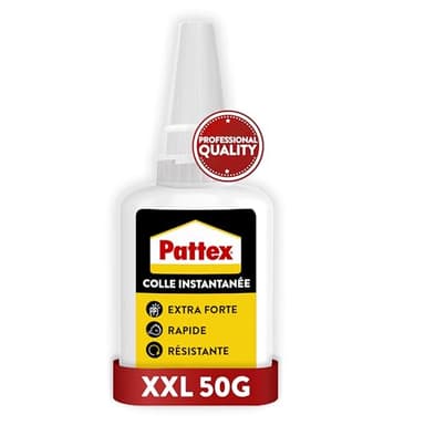 Pattex Colle Instantanée Extra Forte 50 g – Colle cyanoacrylate multi-matériaux pour plastique, métal, céramique, bois – Glue extra forte à séchage rapide pour une précision professionnelle