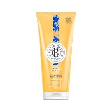 Roger&Gallet - Gel Douche Parfumé Vanille Soleil - Notes de Vanille, Jasmin, Ylang-Ylang, Fève Tonka - Enrichi en aloe vera - Mousse onctueuse et hydratante - Végan