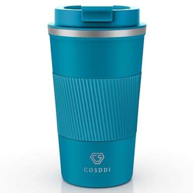 CS COSDDI Tasse à Café Isolée en Acier Inoxydable - Mug de Voyage à Double Paroi Avec Couvercle Isolant pour Voiture - Réutilisable et Écologique