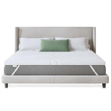Novilla Surmatelas 140x190, 5CM, Surmatelas en Mousse à Mémoire de Forme Gel, Mousse Confort, Doux pour la Peau et Doux, avec Design Antidérapant et Certification de Sécurité, Lavable