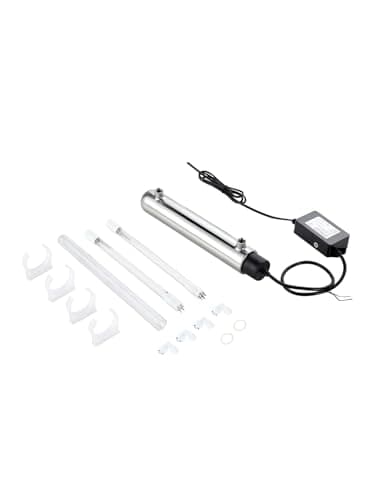 VEVOR Purificateur d'Eau UV 12 W 3,785 L/min, Filtre à Eau Ultraviolet avec Boîtier en Acier Inoxydable, Filtration pour Toute la Maison avec Manchon en Quartz, Adapté pour la Douche Boire Nettoyage