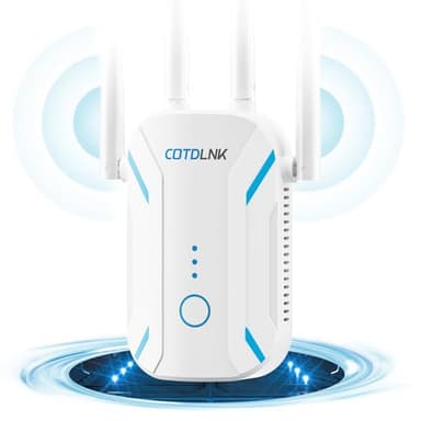 2026 COTDLNK Répéteur WiFi Puissant Amplificateur WiFi 1200Mbps avec PA intégré 5GHz & 2.4GHz Amplificateur de Signal Internet sans Fil Double Bande WiFi Booster, Configuration Facile, Prise UE