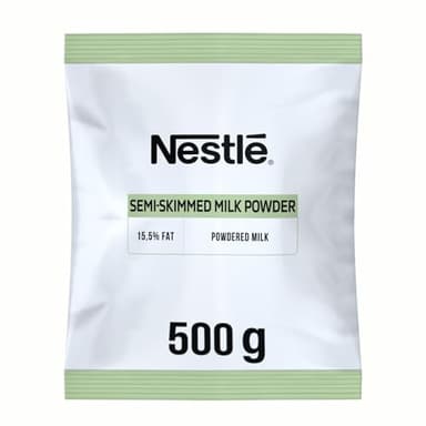 NESTLÉ Lait Demi-Écrémé en Poudre 500g - Lait Instantané Riche en Calcium - Idéal pour Boissons Lactées et Petit-Déjeuner - Format Professionnel - Préparation Facile à l’Eau - Poche de 500g