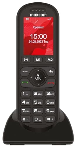 Maxcom MM39D – 4G Volte – Big Button – Téléphone Portable sans Fil pour la Maison et Le Bureau avec Carte SIM – Chargeur de Bureau USB-C – Prise Britannique – Noir