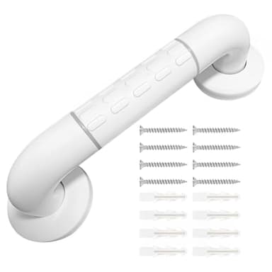 Xpieoyrm Barre d'Appui WC 30cm, Barre d'Appui Dans Salle de Bain en Acier Inoxydable Antidérapant, Poignée de Baignoire de Sécurité,Maintien Douche avec Cercles lumineu pour Âgées,Handicapées,Enceinte