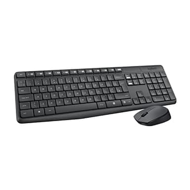 Logitech 920-007907 MK235 Combo Clavier Souris sans Fil pour Windows, 2,4 GHz Récepteur USB Unifying, Clavier sans Fil, 15 Touches de Fonctions, Batterie Longue Durée 3 Ans, PC/Portable, Gris foncé