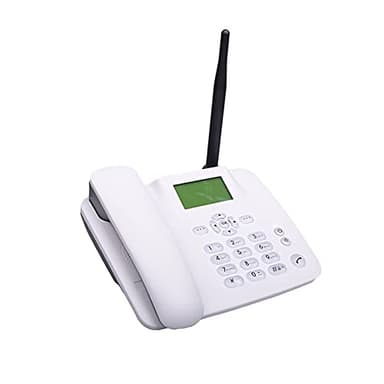 YIWEOG Téléphone Fixe sans Fil 4G Support de Bureau GSM 850/900/1800/1900MHz Carte SIM Antenne Radio-Réveil Fonction SMS pour Maison Centre d'appels