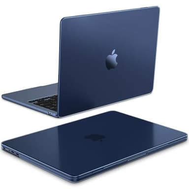 FINTIE Coque Compatible avec MacBook Air 13.6 Pouces M5 M4 M3 M2 (2026/2025/2024/2022) - [Finition Givrée] Coque Ultra-Fine Légère Etui Anti-Empreinte Digitale, Minuit Mate