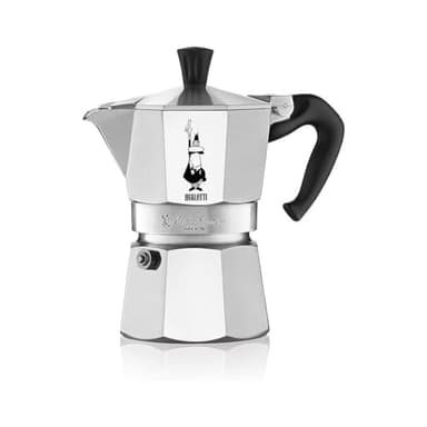 Bialetti - Moka Express: La Cafetière Expresso Iconique, Le Vrai Café Italien, Cafetière Moka 4 Tasses (190 Ml), Aluminium, Argenté