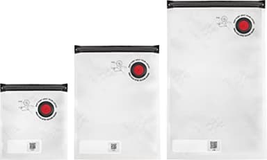 ZWILLING Fresh & Save Ensemble de sachets sous vide, sachets de conservation avec fermeture à glissière, 3 Tailles S, M, L, 10 unités