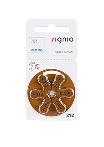 Siemens Hearing Aid Batteries Size 312 10 packs of 6