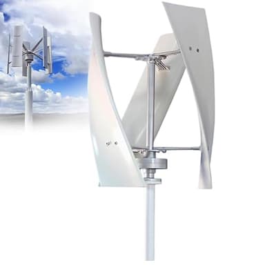 ALSUP Éolienne Magnétique Verticale Silencieuse 3 Pales pour Maison Verticale 12 V 24 V Kit Complet D'éolienne à Autoconsommation, pour Jardin Terrasse, Marine, Bateau,12V-white