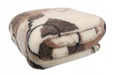 Wool & Home Couverture en Laine Mérinos 140x200 cm – Plaid en 100% Laine Mérinos, Motif Ornemental avec Encadrement – Grammage 500 g/m² – Respirante et Durable