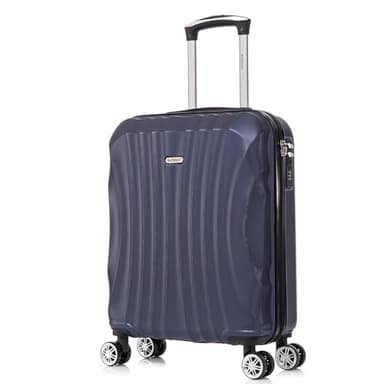 RAYKONG Valise Cabine ABS 55x40x20cm (44L) - Petites valises de Voyage légères 20 Pouces - (RK03|Bleu Marine)