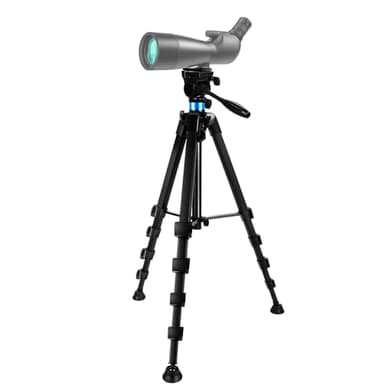 Longue Vue et Jumelle Trépied, 184 cm avec Jumelle Adaptateur et 2 Plaque de Fixation Rapide, Compatible avec Jumelles, Longue-Vue, Télescope Astronomique, Chasse, Appareil Photo (Charge 10 kg)