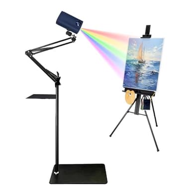 ANGDI Projecteur de dessin, projecteur d'art pour le traçage, dessin et peinture, outil de traçage intelligent portable avec télécommande et support, connectivité Wi-Fi et USB(Blue,1.95m)
