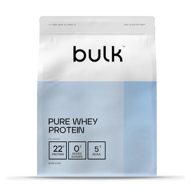 Bulk Pure Whey Protéine en Poudre, Cookies Chocolat, 22g Protéines et 5g BCAA portion, Shake de Whey, Faible en sucre, Favorise la croissance et la récupération musculaires, Mélange facile, 1kg