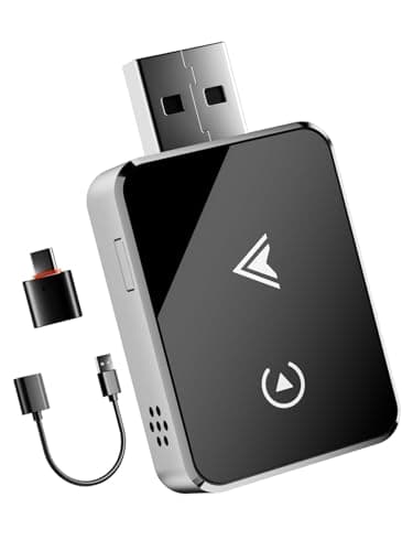 PARPAT Adaptateur sans Fil 2-en-1 pour CarPlay & Android Auto – Version 2025 Améliorée, Connecteur USB/Type-C, Connexion Rapide et Stable sans Latence, Compatible iOS 10+ et Android 11+