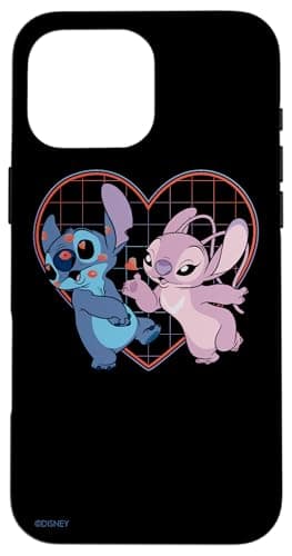 Disney Lilo et Stitch Angel Heart Kisses Coque pour iPhone 16 Pro Max