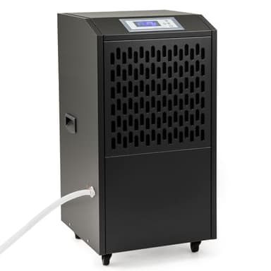 RELAX4LIFE Déshumidificateur Professionnel jusqu'à 118L/J pour 790m³, Déshumidification d'Air Industriel avec Tuyau de Vidange 1M pour Sous-Sol Entrepôt Restauration (Noir)