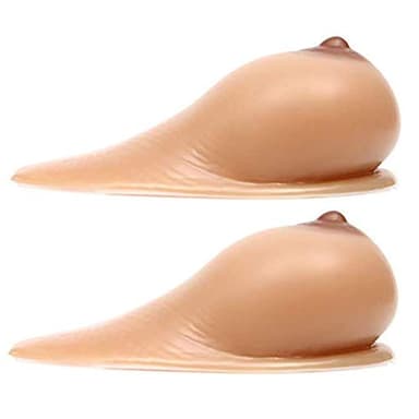 YZJYB 1 Paire Seins Silicone Autocollant Silicone Fausse Poitrine pour Homme Travesti Prothese Mammaire Femmes Réaliste Après Une Chirurgie Mammaire,C~Cup（800g/pair）