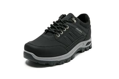 JOMIX Chaussures de Randonnées Homme Confortables Antidérapant Chaussure de Trekking Basse Légères Sneaker (Blak,43)