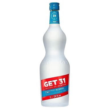 GET 31 Liqueur de Menthe Poivrée, 24 % Vol, 100cL / 1L, Digestif Liqueur de Menthe Fraîche