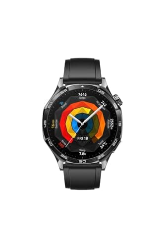 Montre connectée Huawei Watch GT 5 46 mm acier inoxydable avec bracelet en fluoroélastomère Noir