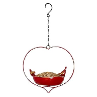 Station De Nourrissage Pour Oiseaux | Résistante Aux Intempéries, Poste De Nourrissage Cœur En Fer | Mangeoire En Métal Pour Oiseaux | Pour Cour, Jardin, Terrasse, Observation, Alimentation, Eau, Anim